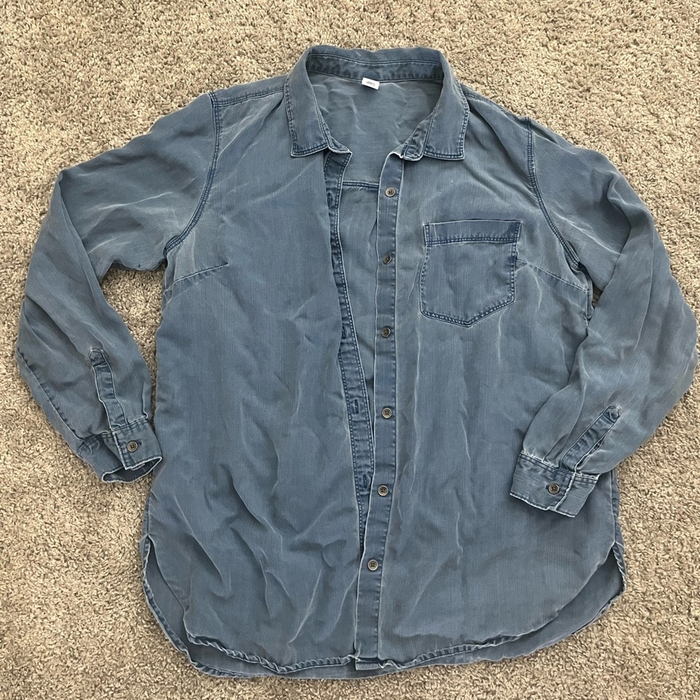Old Navy Blue Casual Button Down Shirt